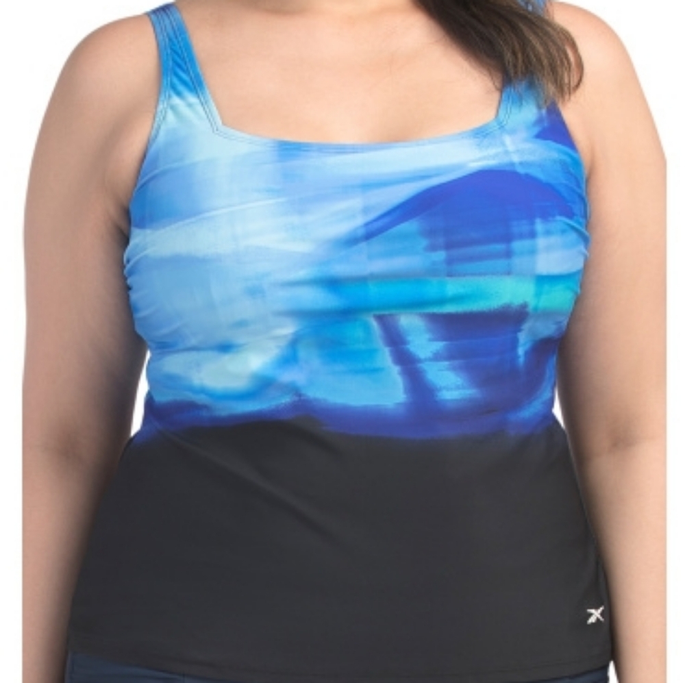 Reebok Hi Energy Tankini Blue and Black Tank Top